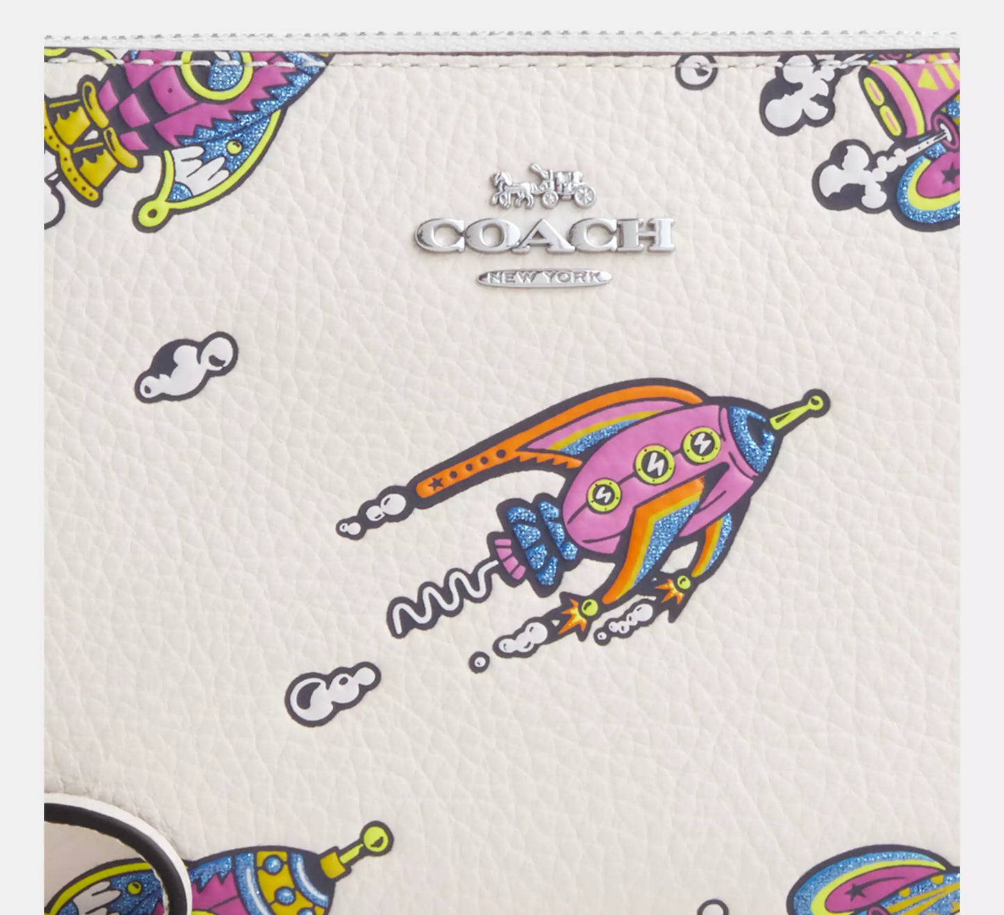 Coach - Cosmic Coach Corner Zip Wristlet With Rocket Print (Preorden)