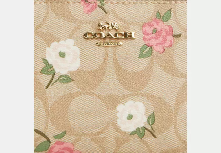 Coach - Snap Wallet In Signature Canvas With Floral Print (Preorden)